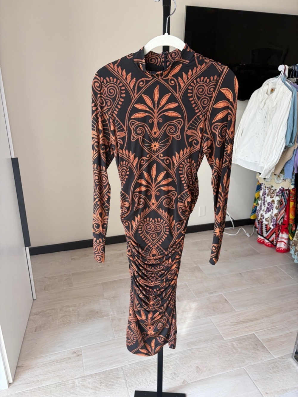 Black Cornely Ainika Jersey Midi Dress - Picture 7 of 8